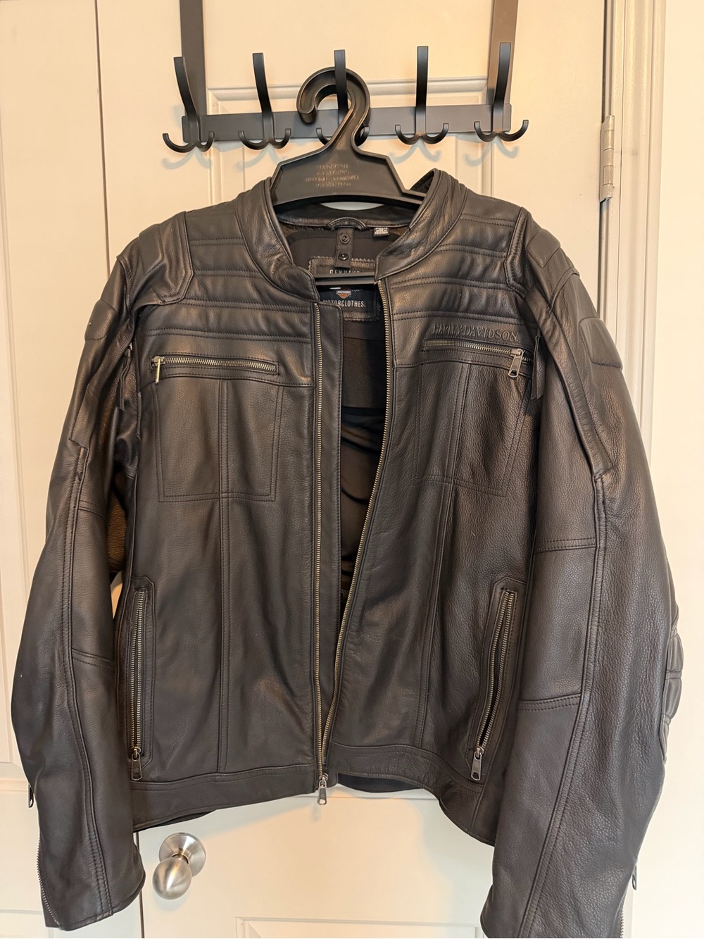 Harley-Davidson Black Leather Quilted Motorcycle Jacket